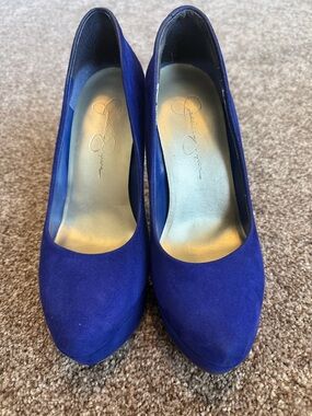 Jessica Simpson Royal Blue Suede Platform Pumps